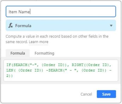 if then formula airtable